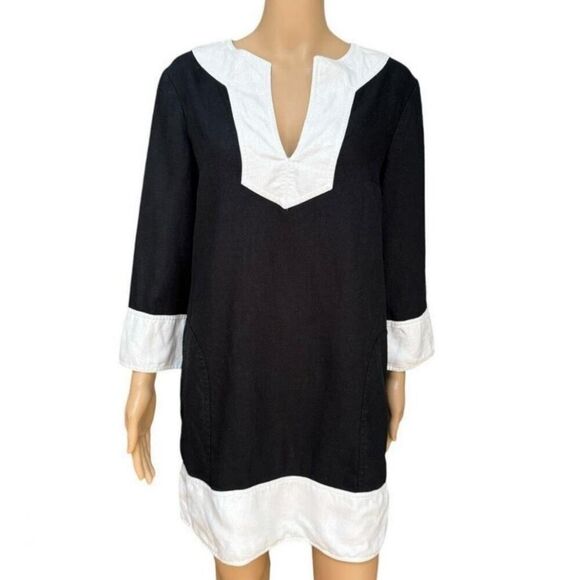 Michael Kors 3/4 sleeve linen shift dress sz M - Picture 2 of 10